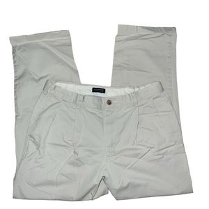 Lands End Traditional Fit Khaki Slacks Business Professional Size 34 Mens